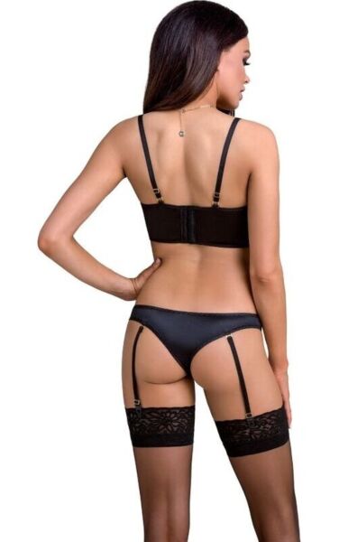 Set de lenjerie sexy Casmir Lara L/XL în negru, cu sutien și chiloți