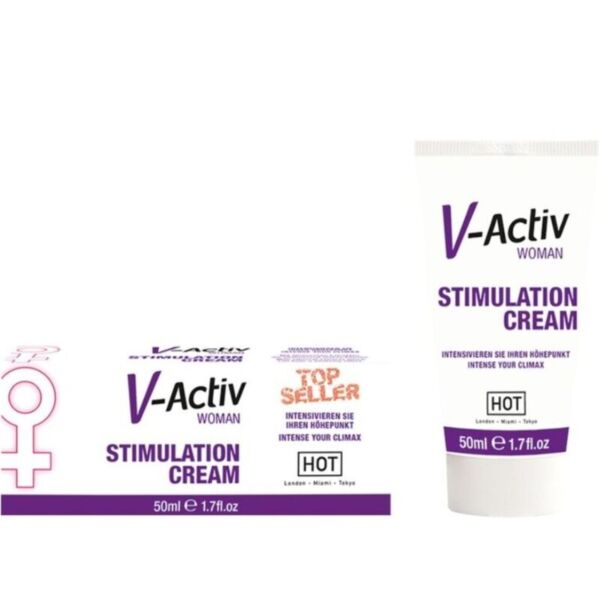 Cremă stimulatoare HOT V-Activ pentru femei, ambalaj de 50 ml