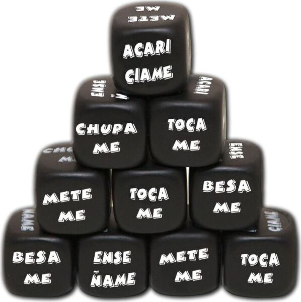 Zar erotic cu acțiuni Diablo Picante, negru, cu acțiuni erotice scrise pe fețe