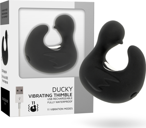 Vibrator de deget BLACK&SILVER Ducky în formă de rățușcă