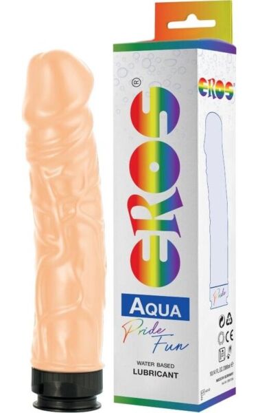 Dildo realist rigid Eros Aquaglide cu 300 ml de lubrifiant pe bază de apă în interior