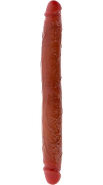 Dildo dublu din silicon ToyJoy Get Real Skin cu prepuț mobil