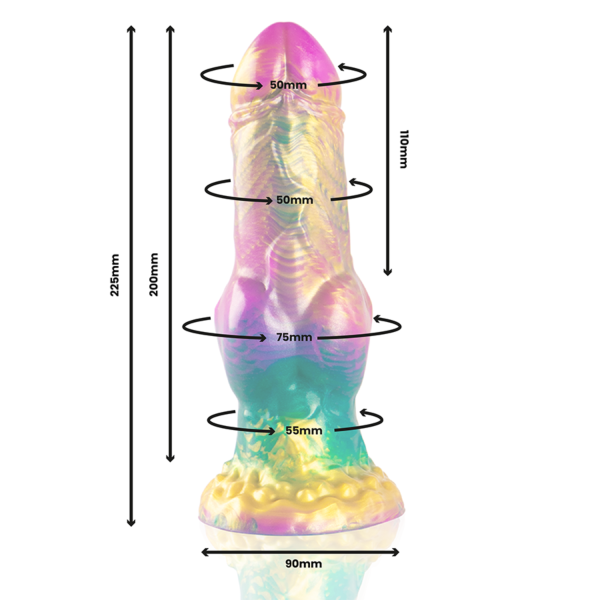 Dildo EPIC Iris în culori vii, din colecția Cybersilicock