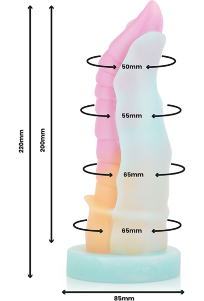 Dildo Epic Kelpie din silicon lichid, cu design inspirat de un cal mitologic și bază cu ventuză