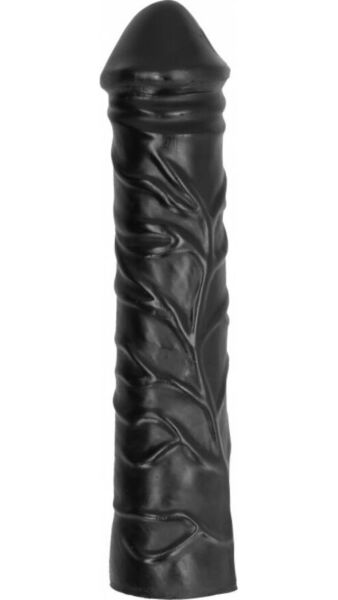 Dildo realist All Black AB19 Drag, de culoare neagră, cu vene groase