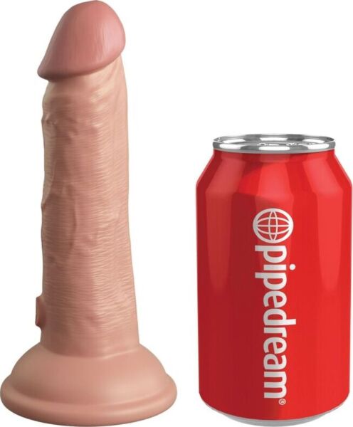 Dildo vibrator realist King Cock Elite 15,2 cm cu bază cu ventuză