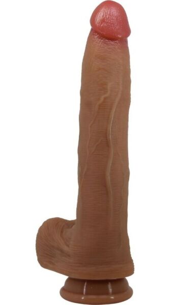 Dildo realist Pretty Love BW-008131-1 din silicon, cu testicule și ventuză la bază