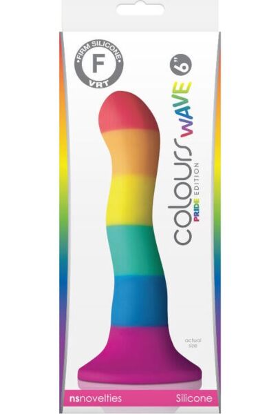 Dildo NS Novelties Pride Wave 17 cm, din silicon, cu ventuză la bază