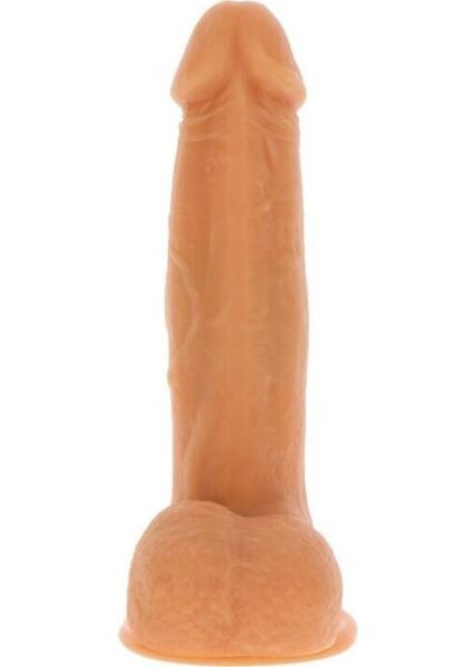 Dildo vibrator realist Get Real Naked Beaded 21 cm de la ToyJoy, în nuanță deschisă de piele, cu bază cu ventuză