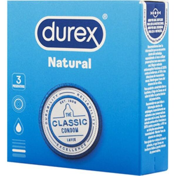 Cutie cu 3 prezervative Durex Natural Comfort