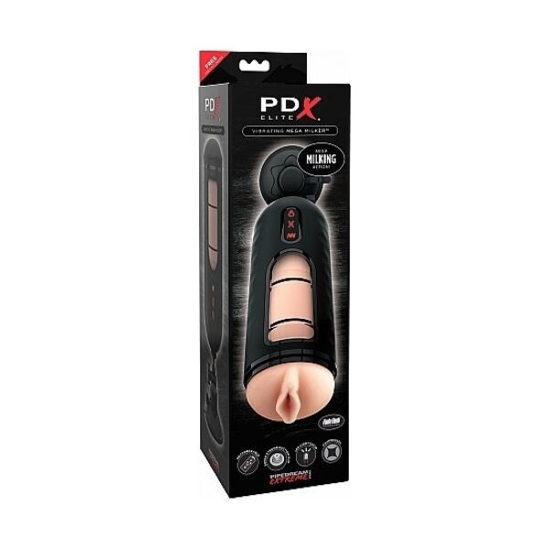 Masturbator PDX Elite Mega Milker de la Pipedream, cu compresie automată, fereastră transparentă și ventuză
