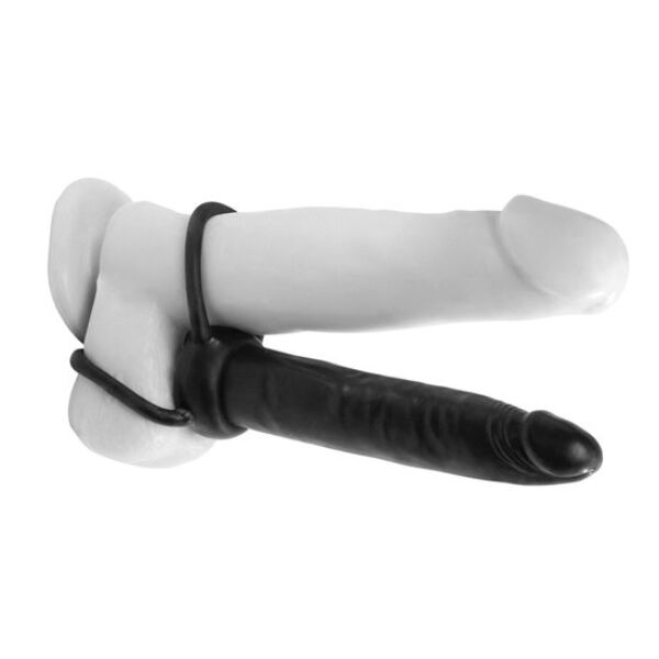 Inel pentru dublă penetrare Pipedream Anal Fantasy Double Trouble, cu dildo și două inele