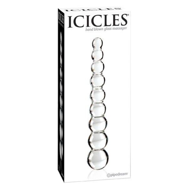 Dildo din sticlă Pipedream Icicles N. 2, din sticlă suflată