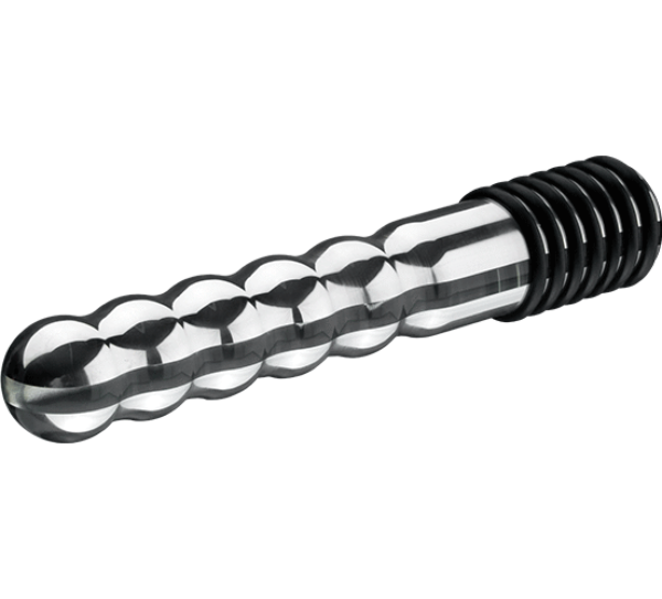 Dildo cu electrostimulare ElectraStim Wave din aluminiu cu striații