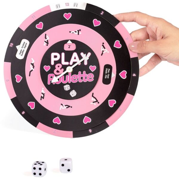 Jocul Secret Play Play & Roulette, cu o ruletă și două zaruri cu șase fețe