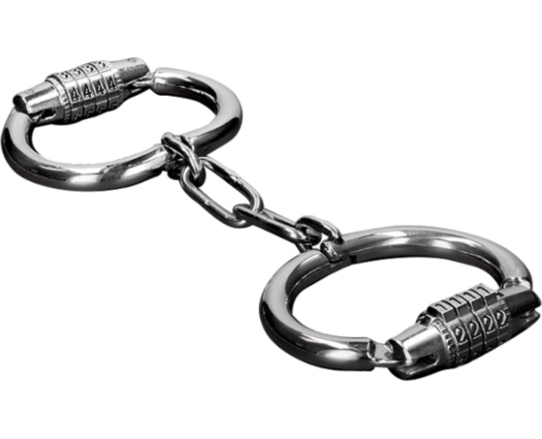 Cătușe Metal Hard cu combinație, cu încuietoarea lor