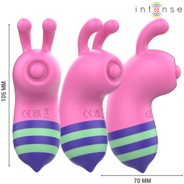 Vibrator pentru clitoris Intense Willie în formă de albină, în roz și verde