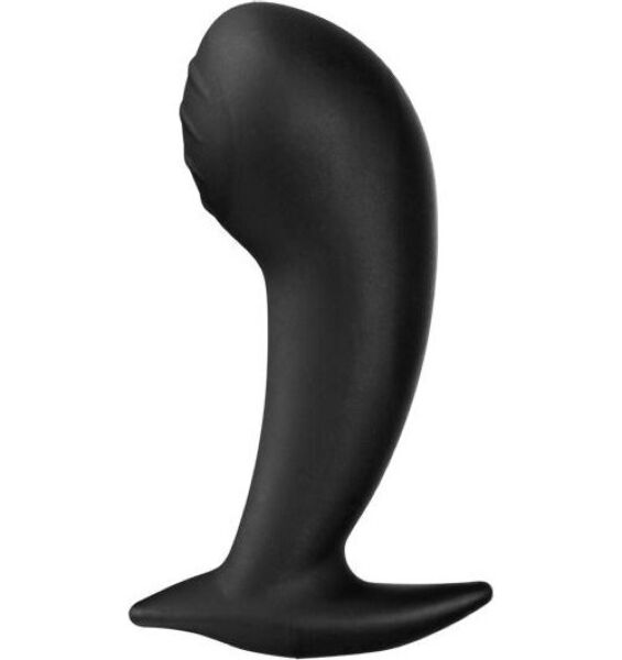 Electrod ElectraStim Silicone Noir Nona pentru punctul G, din silicon negru, cu curbură și nervuri