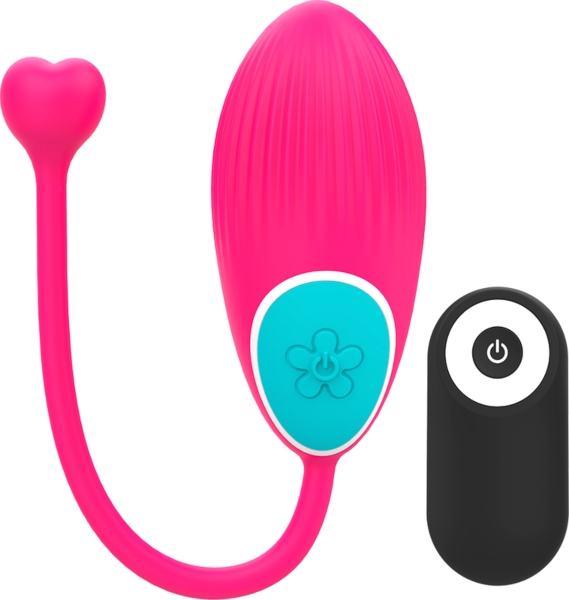 Vibrator bullet Happy Loky Ocian roz și albastru turcoaz, cu telecomandă neagră