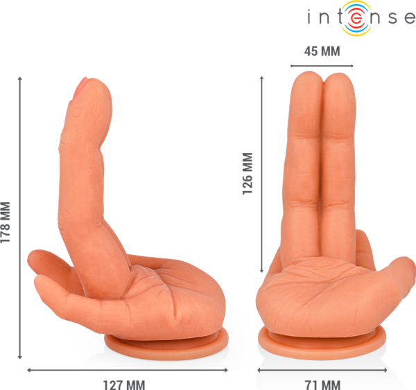 Dildo pentru punctul G Intense Leela, în formă de mână, cu baza cu ventuză
