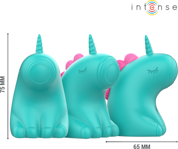 Stimulator clitoridian Intense Trixie în formă de unicorn, de culoare verde