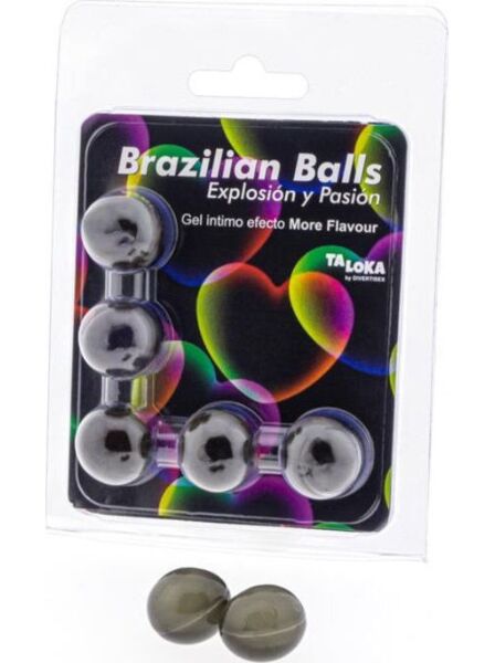 Set de 5 bile braziliene Brazilian Balls More Flavour cu gel excitant