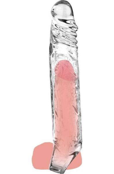 Manșon pentru penis Get Real Extension Sleeve XL de la ToyJoy, transparent, de 22,5 cm