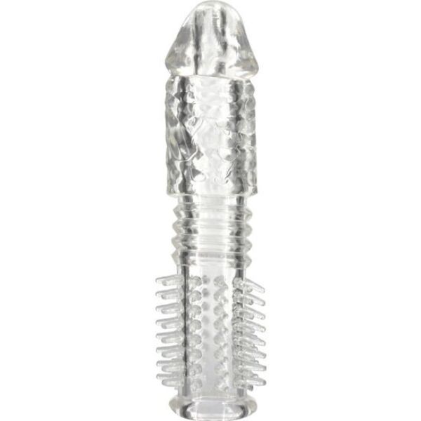 Manșon pentru penis Seven Creations cu textură, transparent
