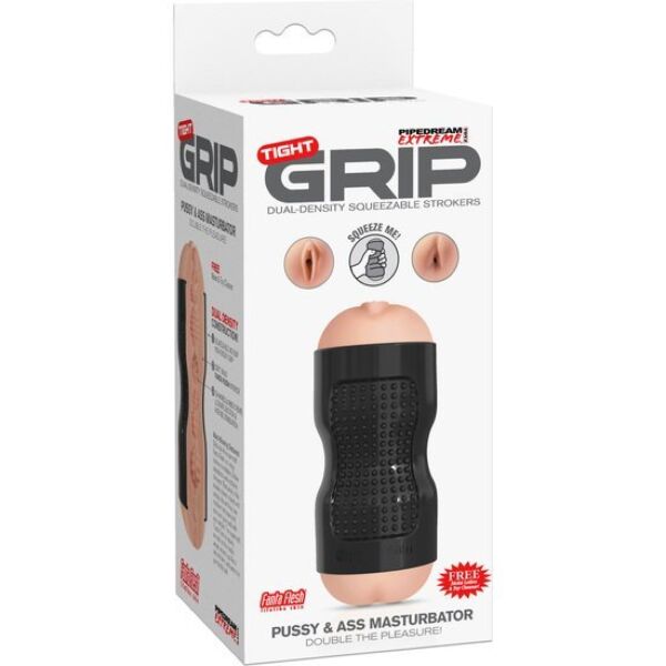 Masturbator PDX Extreme Tight Grip cu intrări care imită un vagin și un anus