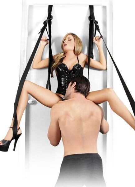 Leagăn sexual pentru ușă Pipedream Fetish Fantasy Deluxe, cu scaun matlasat și curele