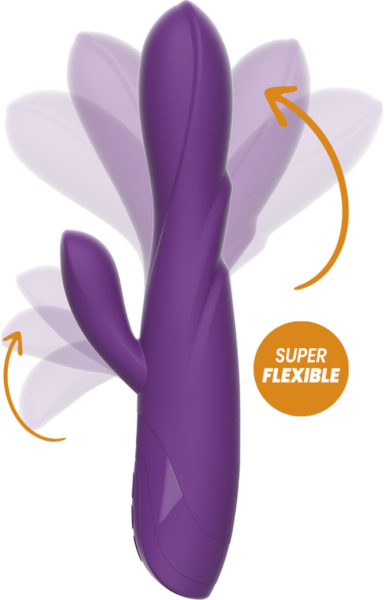 Vibrator rabbit REWOLUTION REWORABBIT, cu corpul lung și brațul pentru clitoris