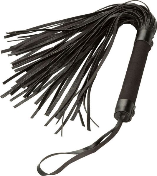 Bici flogger negru Nocturnal Collection Flogger de la CalExotics, cu cureluța de mână