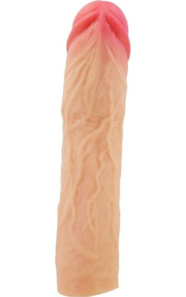 Manșon pentru penis cu extensie Pretty Love BI-026269, cu vene în relief și gland bombat