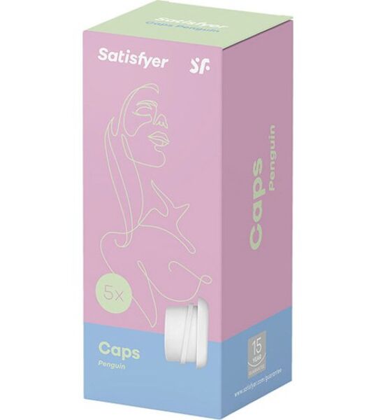 Cinci capace albe din silicon pentru Satisfyer Pro Penguin NG