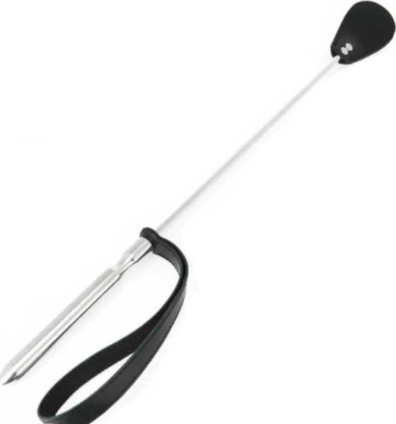 Cravașă Metal Hard cu tijă lustruită și vârf oval din piele