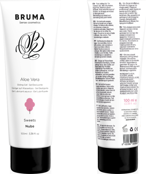 Flaconul de gel lubrifiant Bruma Aloe Vera pe bază de apă
