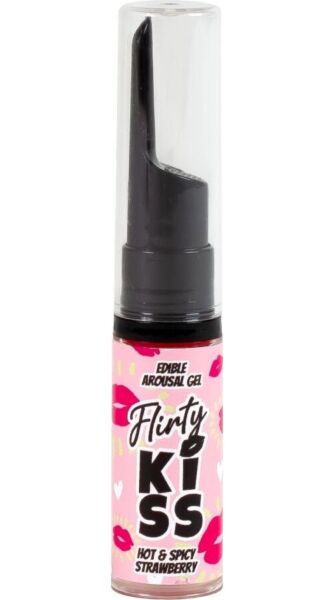 Geluri comestibile Secret Play Flirty Kiss, set cu căpșuni cu efect de căldură și mentă cu efect de răcoare