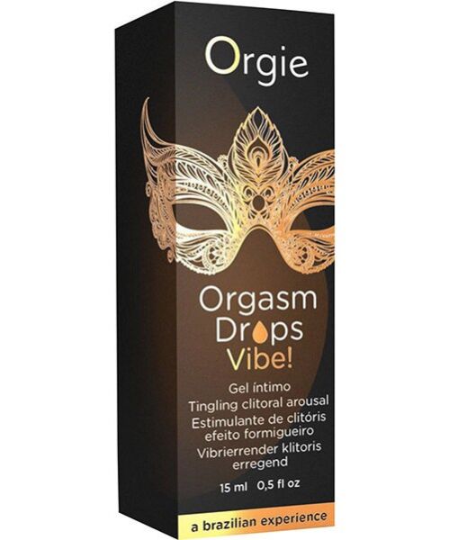 Flacon de sticlă cu picurător de 15 ml al gelului stimulant pentru clitoris Orgie Orgasm Drops Vibe