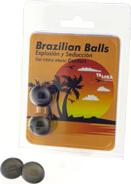 Set de 2 biluțe de lubrifiant Brazilian Balls Efecto Confort