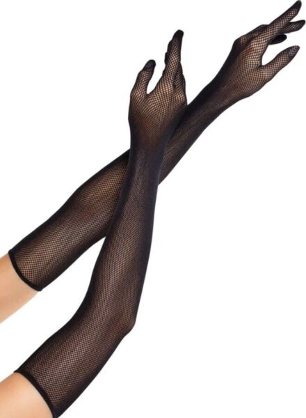 Mănuși din plasă negre Leg Avenue Opera Length Fishnet Gloves, de lungime operă
