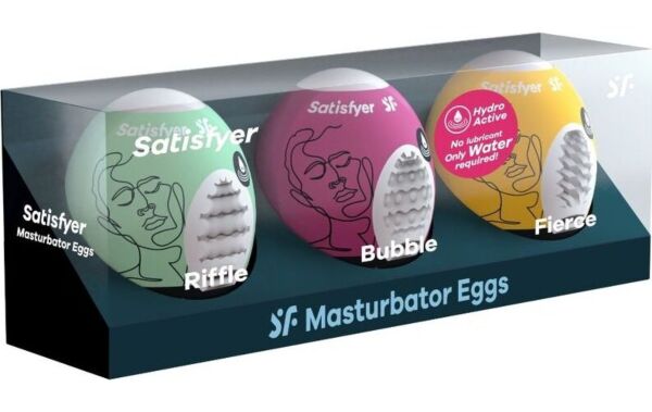 Set de trei ouă masturbatoare Satisfyer Eggs Riffle, Bubble & Fierce