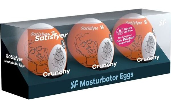 Pachet de trei ouă masturbatoare Satisfyer Naughty, Savage și Crunchy