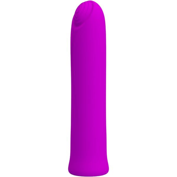 Mini vibrator Pretty Love Curtis de culoare violet, cu relief de cercuri concentrice