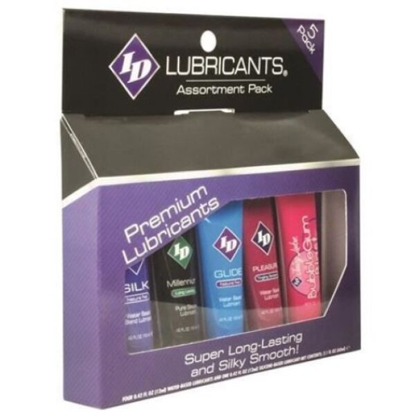 Pachet de cinci lubrifianți aromați ID Juicy Lube de 12 ml