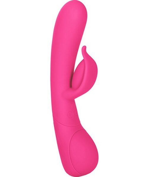 Vibrator rabbit Calexotics Impress Dove roz, cu tijă și stimulator clitoridian
