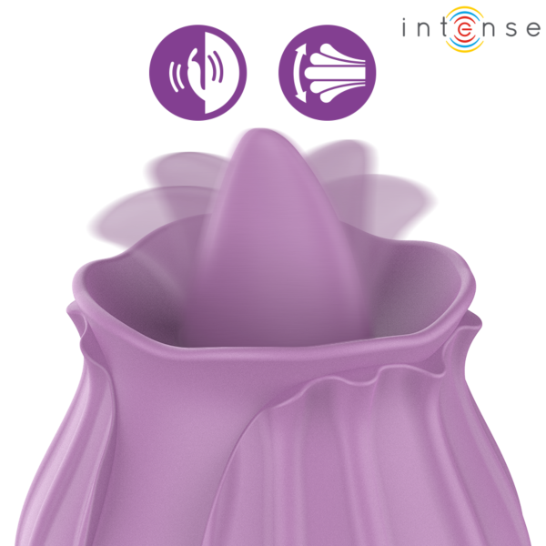 Trandafir vibrator Intense, vibrator pentru clitoris în formă de trandafir, cu vârf rotunjit
