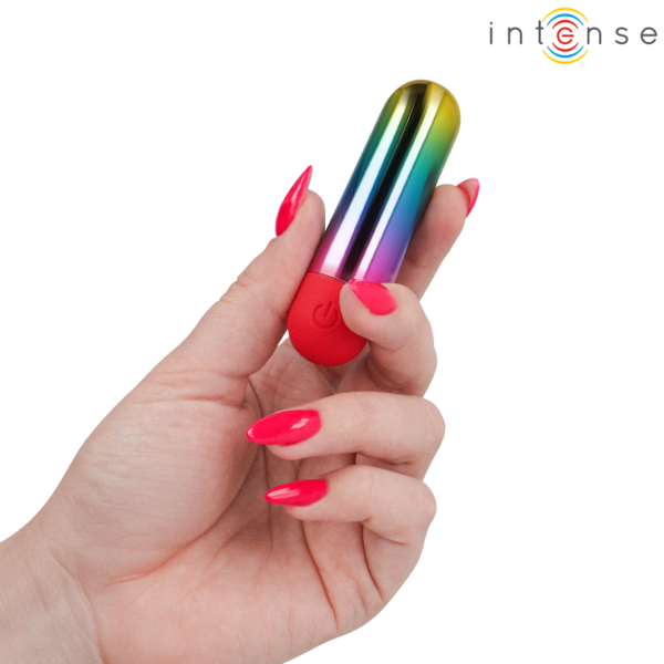 Vibrator bullet Intense Debbie Rainbow cu finisaj multicolor curcubeu
