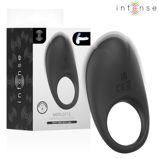 Inel vibrator Intense For Him pentru penis, cu stimulator clitoridian în partea de sus