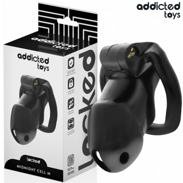 Cușcă de castitate Addicted Toys Locked Mindnight Cell cu inelele și cheile ei