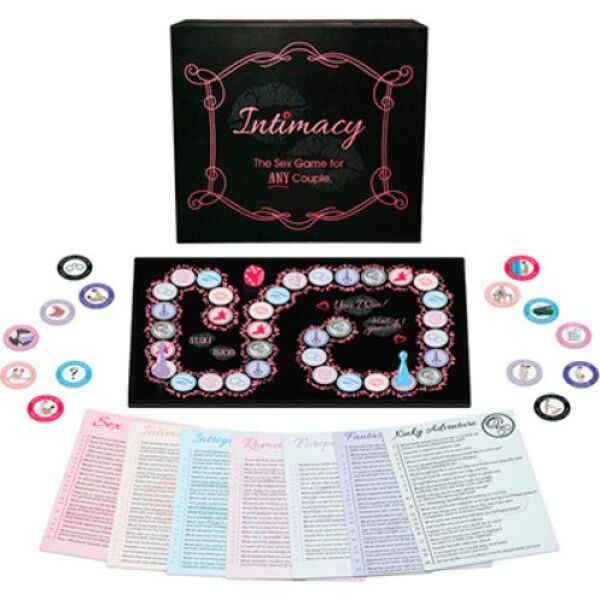 Jocul erotic Kheper Games Intimacy cu tabla, zarul, pionii și monedele de recompensă